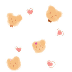 A cute brown bear with a bright heart.