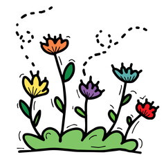 flowers and butterflies