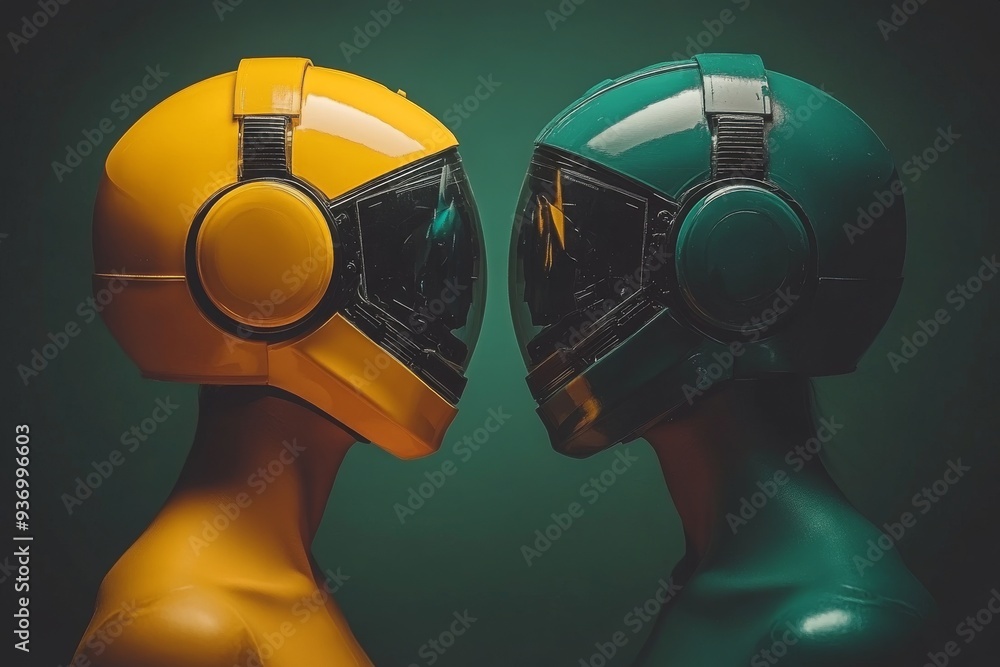 Aufkleber army of advanced humanoid robots marching in formation showcasing futuristic military technology and