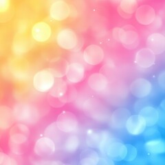 Obraz premium Vibrant Rainbow Colored Bokeh Blur Background with Pink, Blue, Yellow Hues