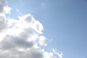 Picturesque view of blue sky with fluffy clouds