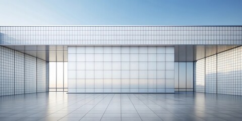Minimalist architectural grid backdrop with clean lines and geometric forms