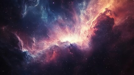 Fototapeta premium Celestial Nebula with Swirling Colors