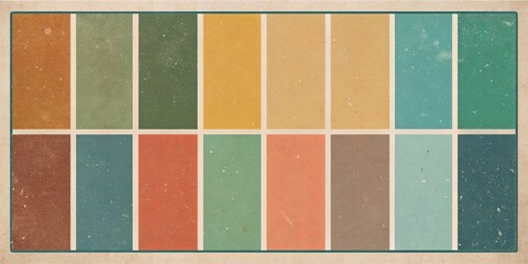 A vintage-inspired color palette featuring muted tones and faded hues for a retro aesthetic