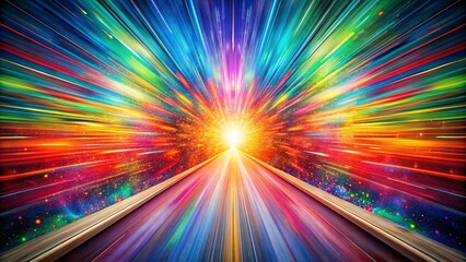 Obraz premium A dynamic and colorful explosion of success on a vibrant path towards achievement