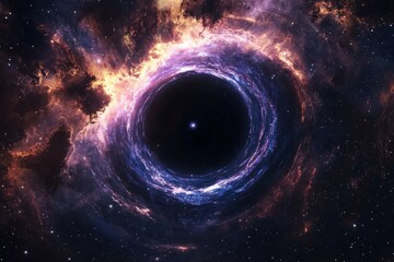 Black hole in space illustration created with Generative AI