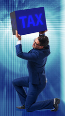 Man under the burden of tax payments
