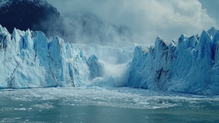 Majestic Glacier Calving in Patagonia