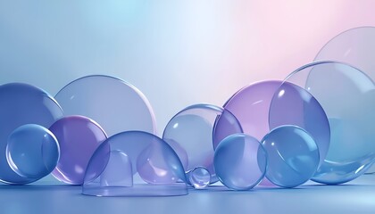 Elegant Abstract Bubbles with Pastel Tones and Soft Gradients