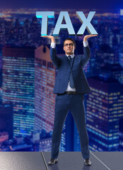 Man under the burden of tax payments