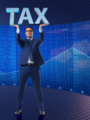 Man under the burden of tax payments