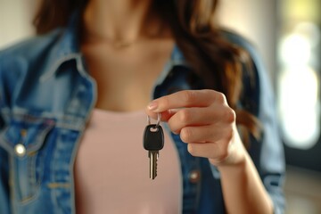 Happy Woman Holding Keys to Her New Home, Secure, Safe, and Comfortable, Homeownership, Real Estate, Keys, Security, Happiness, Home, Family, New Beginnings, Dream Home, Investment, Property