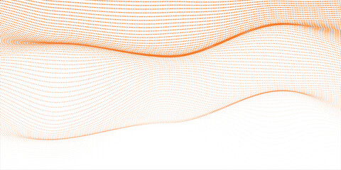 Abstract orange halftone wavy lines, vector illustration.
