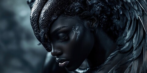 Futuristic Bird-Woman Avant-Garde Fantasy Art