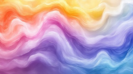 Obraz premium A colorful abstract background showcasing smooth, wavy patterns in vibrant hues of yellow, pink, purple, and blue.