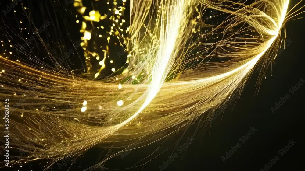 Poster a dazzling display of colorful particles swirling in a mesmerizing pattern at night