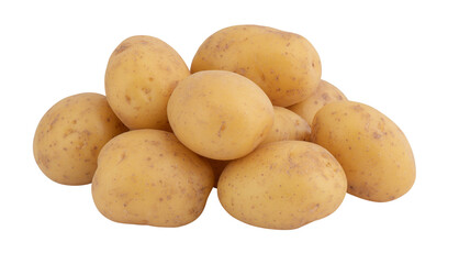 pile of fresh potatoes cut out isolated transparent background