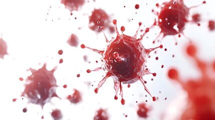 Red Blood Cell Splashes Abstract Background.