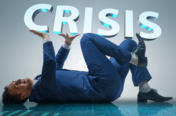 Businessman in crisis business concept