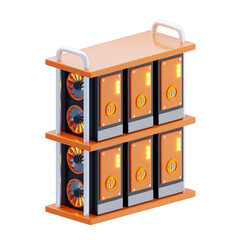 3D Mining farm hardware for mining cryptocurrency. 3D Icon