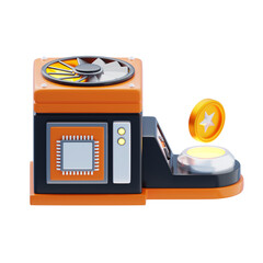 Fototapeta premium 3D Crypto Mining The difficulty of finding blocks. 3D Icon