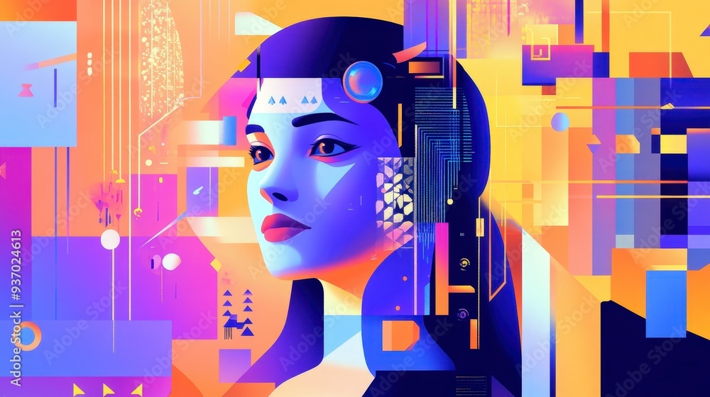 Aufkleber embracing the future: human-ai collaboration in creating unique flat design illustrations