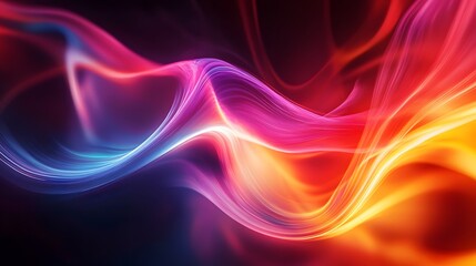 Obraz premium 67. Bright, abstract curves of light in a spectrum of colors forming a dynamic 3D effect