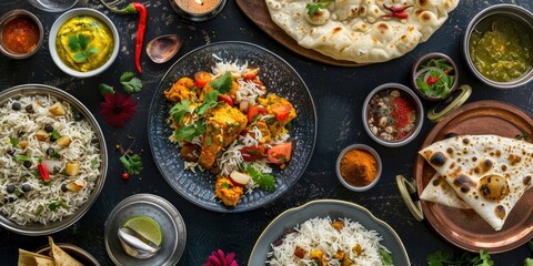 Discover a delightful feast featuring aromatic rice, rich butter chicken, and fragrant lentils, offering a perfect fusion of tastes to enhance your dining experience.