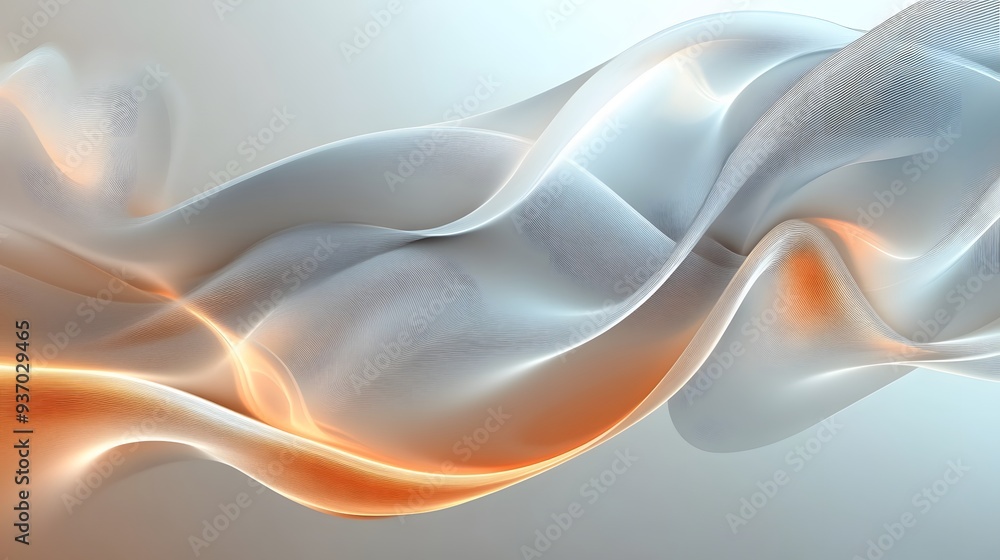 Poster 60. radiant curves of light flowing smoothly and creating a stunning visual effect in a clear space