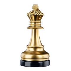 golden chess trophy on white background,symbol of chess game victory and champion accomplishment