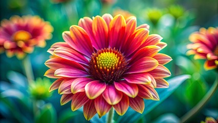 Close-up of a vibrant blooming flower petal in a nature garden