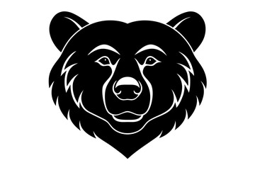 Naklejka premium Bear head icon silhouette vector illustration on a white background