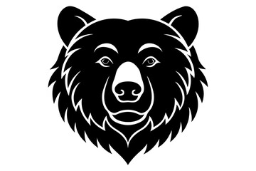 Bear head icon silhouette vector illustration on a white background