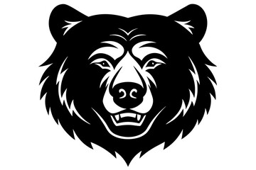 Bear head icon silhouette vector illustration on a white background