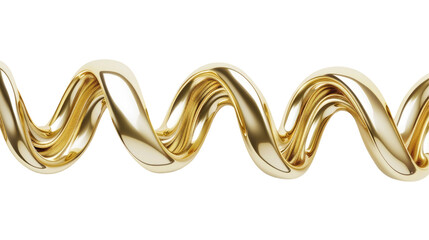 A shiny, twisted golden ribbon showcasing elegance and luxury.