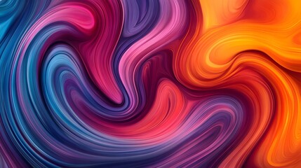 Obraz premium 64. Vibrant, swirling ribbons in a gradient of colors forming a fluid, continuous pattern