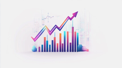charts and graphs with statistics to analyze business potential and forecast future development of companies growth.