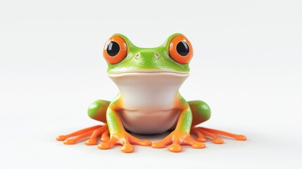 Fototapeta premium Closeup of a Colorful Frog with Vibrant Eyes and Skin