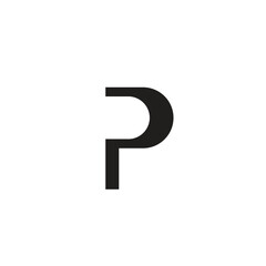 Logo letter P unique design with blank background