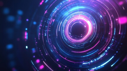 Obraz premium Abstract Circular Neon Lights Design