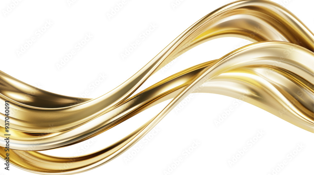 Wall mural a flowing, abstract design featuring golden waves, symbolizing elegance and fluidity.