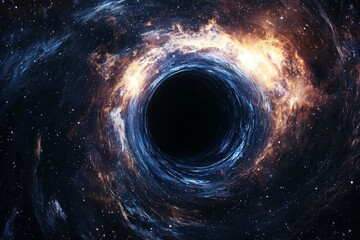 Black hole in space illustration created with Generative AI