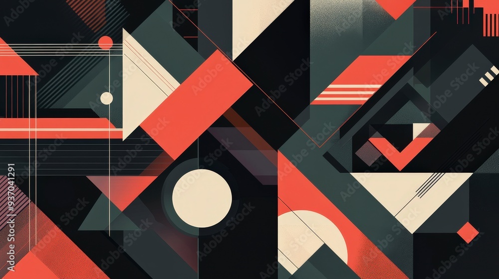 Poster abstract geometry: dynamic flat design with striking geometric patterns