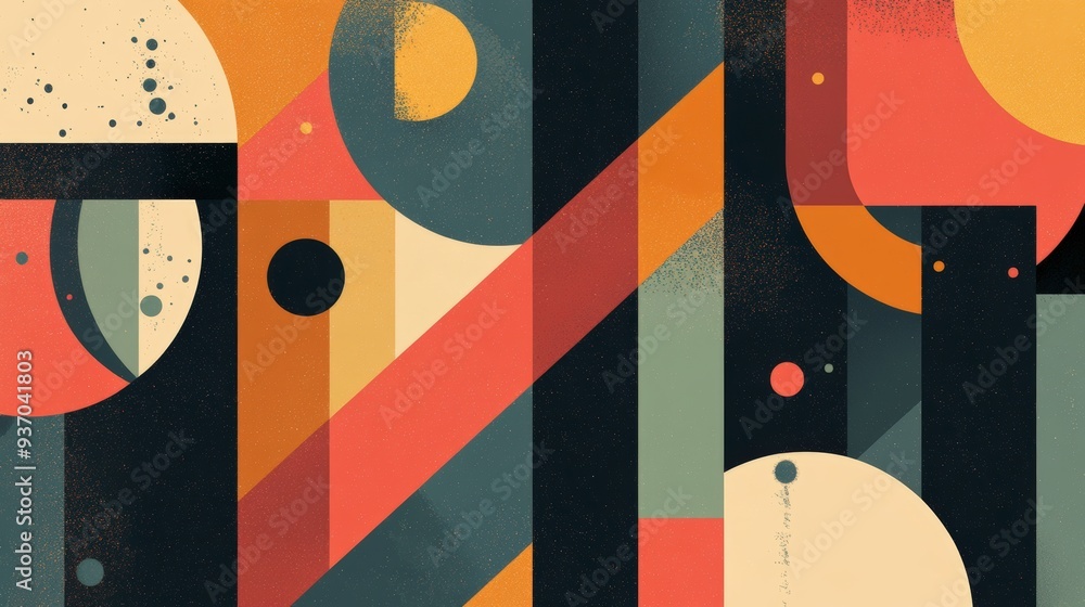 Poster Abstract Geometry: Dynamic Flat Design Illustration with Geometric Patterns
