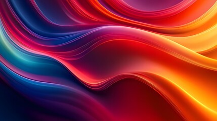 Obraz premium 49. Bright, flowing curves of light in a spectrum of colors forming a continuous 3D design