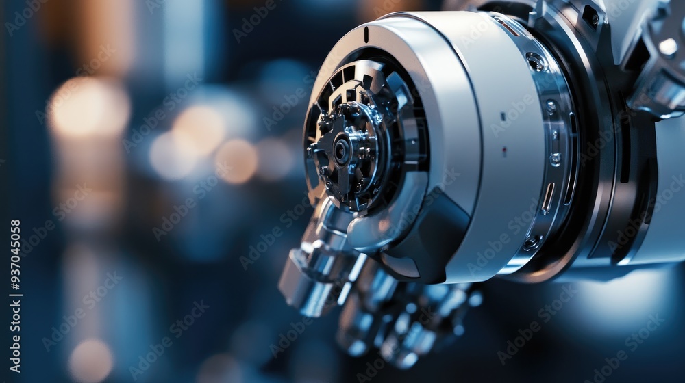 Poster close-up of a robotic sensor, highlighting the technology used for accurate measurements and feedbac