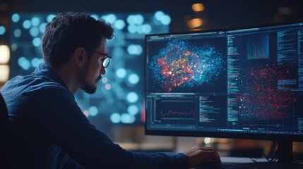 Programmer Working on a Data Visualization Project