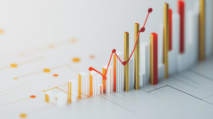 charts and graphs with statistics to innovative analyze business potential and forecast future development of companies growth.