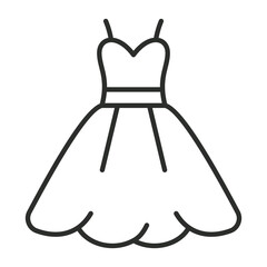 Wedding dress outline icons, minimalist vector illustration and transparent graphic element. Isolated on white background