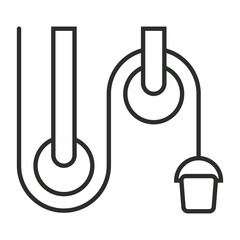 Physics outline icon, editable vector illustration and transparent graphic element. Isolated on white background